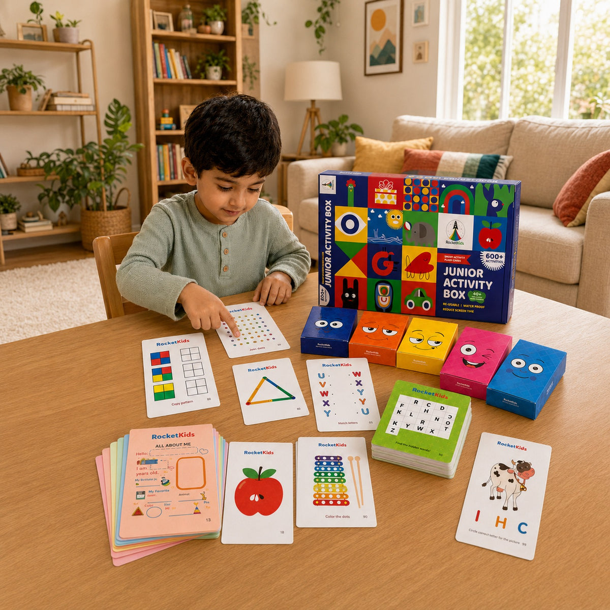 Child playing with the Junior Activity Box